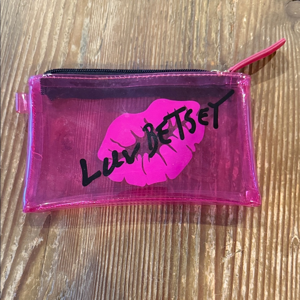 Luv Betsey Vibrant Pink small clear Cosmetic Case